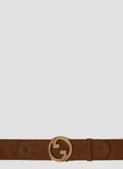 Men Gucci Belts^Gg Logo Plaque Blondie Belt