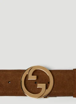 Men Gucci Belts^Gg Logo Plaque Blondie Belt