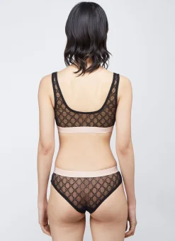 Gg Logo Sheer-Lace Lingerie Set><noscript><img width=