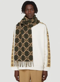 Men Gucci Scarves^Gg Logo Wool Scarf