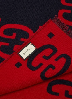 Men Gucci Scarves^Gg Logo Wool Scarf