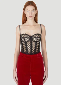 Gg Sheer Tulle Corset>Gucci Outlet