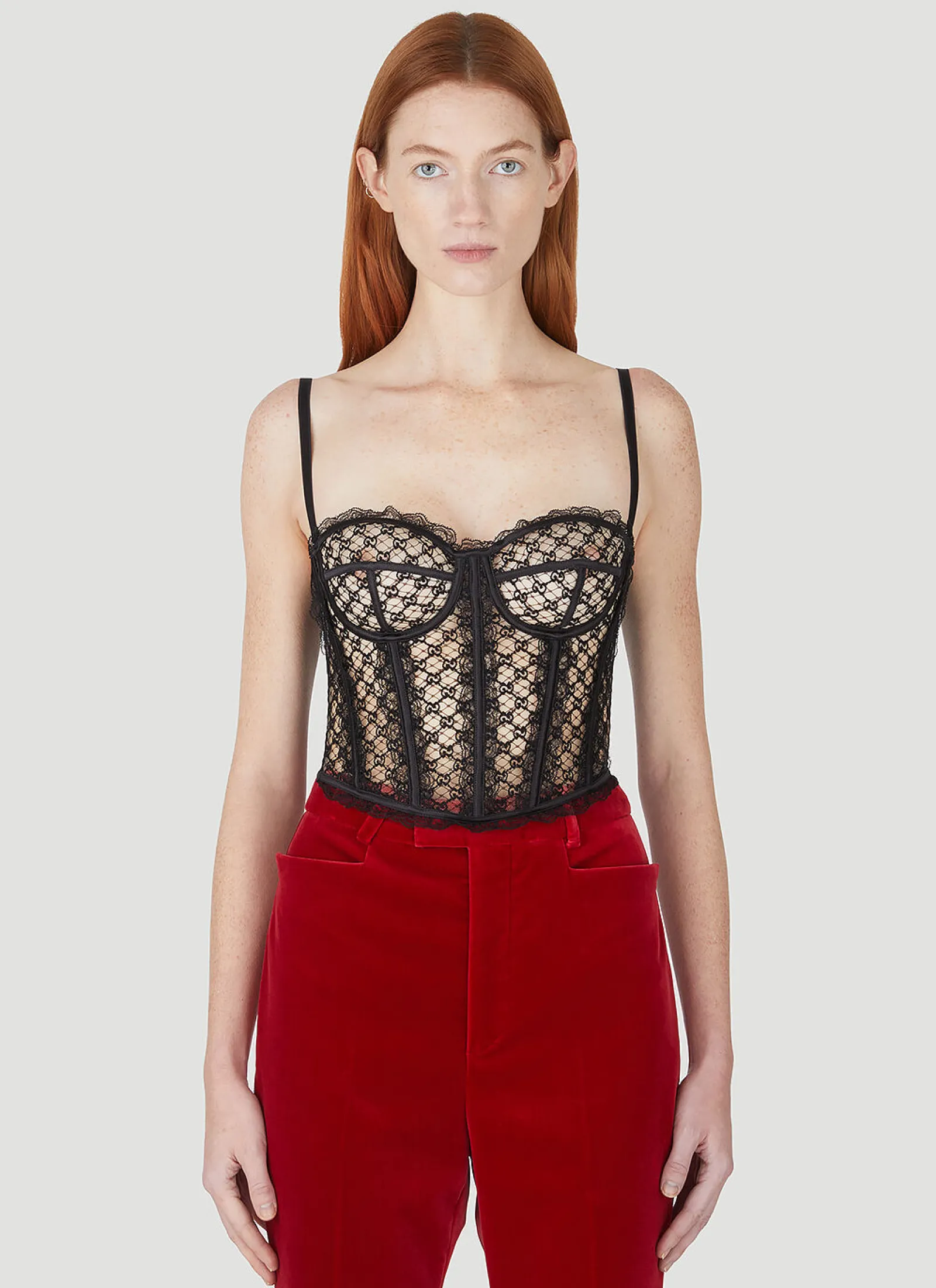 Gg Sheer Tulle Corset>Gucci Outlet