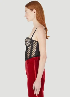 Gg Sheer Tulle Corset><noscript><img width=