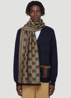 Men Gucci Scarves^Gg Wool Jacquard Scarf