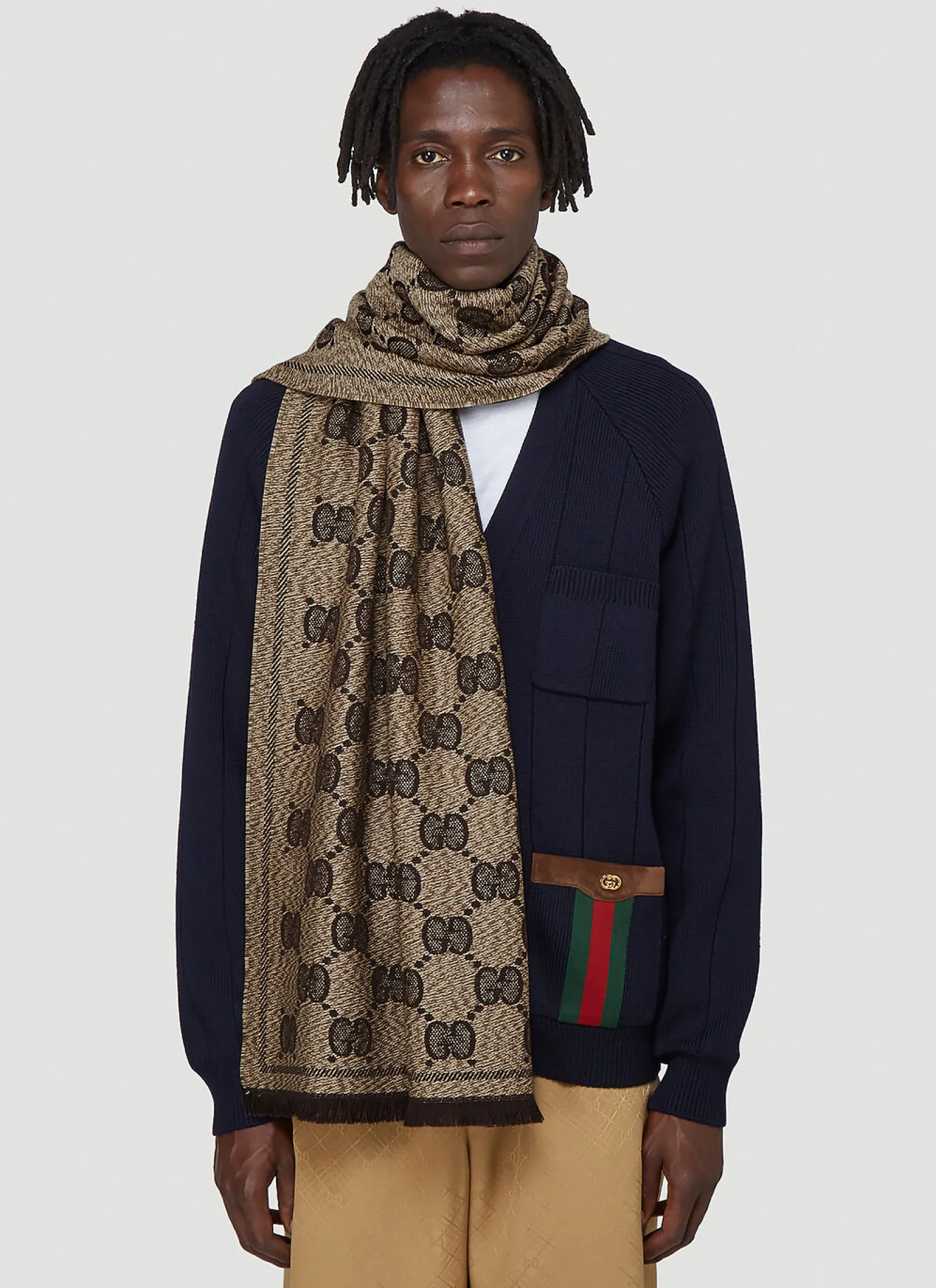 Men Gucci Scarves^Gg Wool Jacquard Scarf