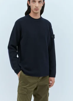 Men Stone Island Knitwear^Ghost Compass Patch Wool Sweater