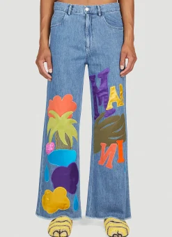 Men Marni x No Vacancy Jeans^Graphic Applique Wide Leg Jeans