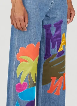 Men Marni x No Vacancy Jeans^Graphic Applique Wide Leg Jeans