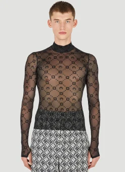 Men Marine Serre Tops^Graphic Moon Motif Long Sleeve Top