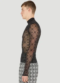 Men Marine Serre Tops^Graphic Moon Motif Long Sleeve Top