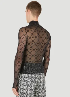 Men Marine Serre Tops^Graphic Moon Motif Long Sleeve Top