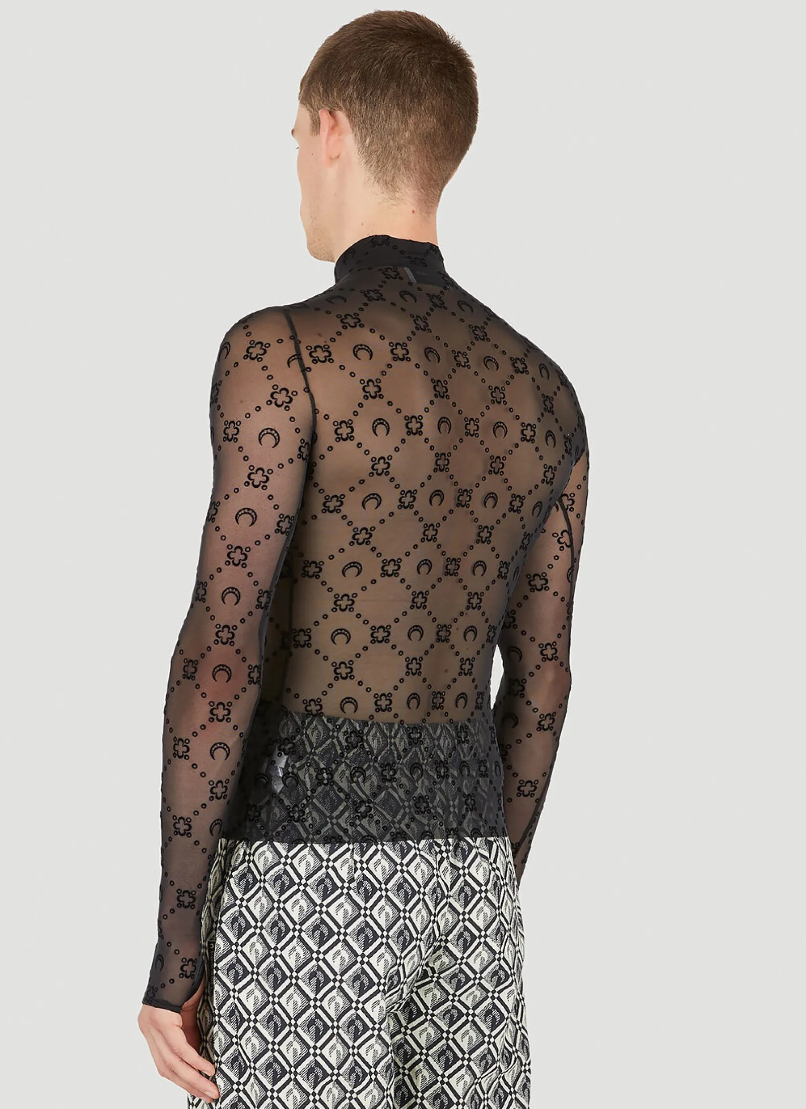 Men Marine Serre Tops^Graphic Moon Motif Long Sleeve Top