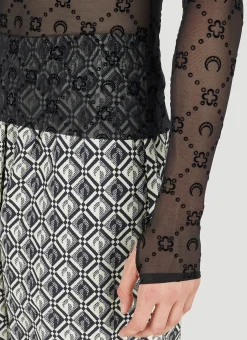 Men Marine Serre Tops^Graphic Moon Motif Long Sleeve Top