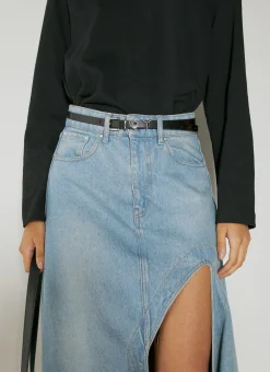 Men Y/Project Belts^Heart Leather Belt