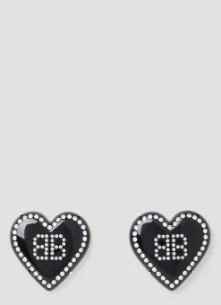 Men Balenciaga Jewellery^Heart Logo Earrings