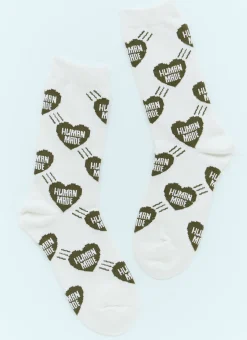 Men Human Made Socks^Heart Logo Jacquard Socks