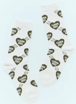 Men Human Made Socks^Heart Logo Jacquard Socks
