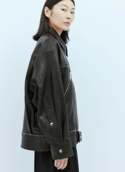 Herman Leather Biker Jacket></noscript>KHAITE Best