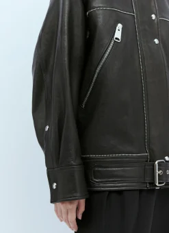 Herman Leather Biker Jacket></noscript>KHAITE Best