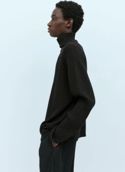 Men Homme Plissé Issey Miyake Knitwear^High Neck Rustic Knit Sweater