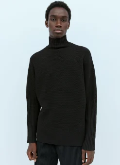 Men Homme Plissé Issey Miyake Knitwear^High Neck Rustic Knit Sweater