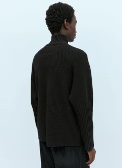 Men Homme Plissé Issey Miyake Knitwear^High Neck Rustic Knit Sweater