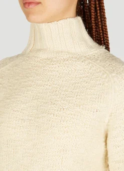 High Neck Textured Knit Sweater><noscript><img width=