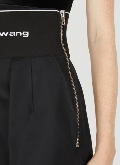 High Waist Pleated Shorts><noscript><img width=