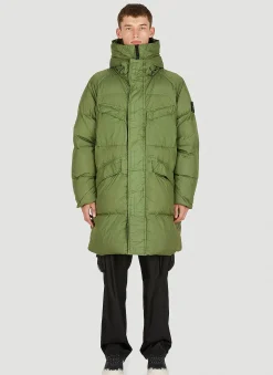 Men Stone Island Coats^Hooded Down Parka Coat