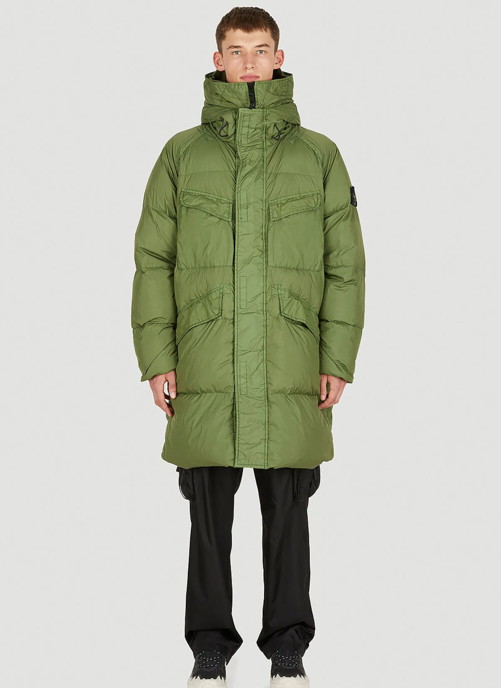 Men Stone Island Coats^Hooded Down Parka Coat