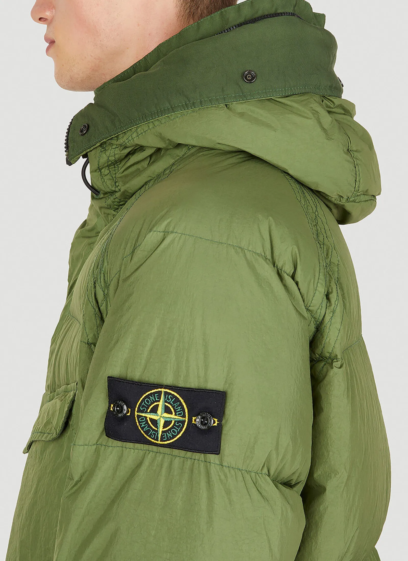 Men Stone Island Coats^Hooded Down Parka Coat