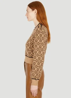 Horsebit Jacquard Sweater><noscript><img width=