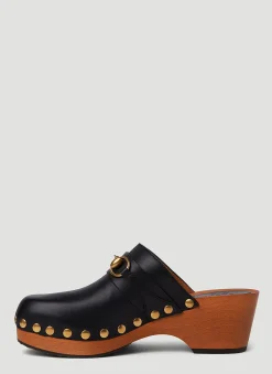 Horsebit Leather Clogs><noscript><img width=