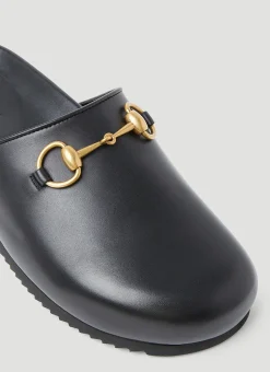 Horsebit Leather Slipper Shoes><noscript><img width=