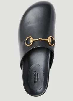 Horsebit Leather Slipper Shoes><noscript><img width=