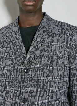 Men Comme des Garçons Homme Plus Blazers^Houndstooth Monogram Blazer