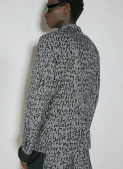 Men Comme des Garçons Homme Plus Blazers^Houndstooth Monogram Blazer