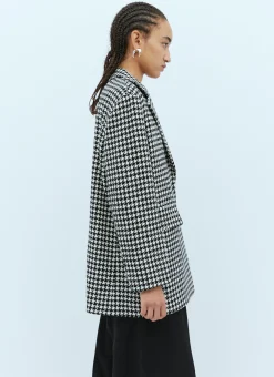 Houndstooth Wool Blazer><noscript><img width=