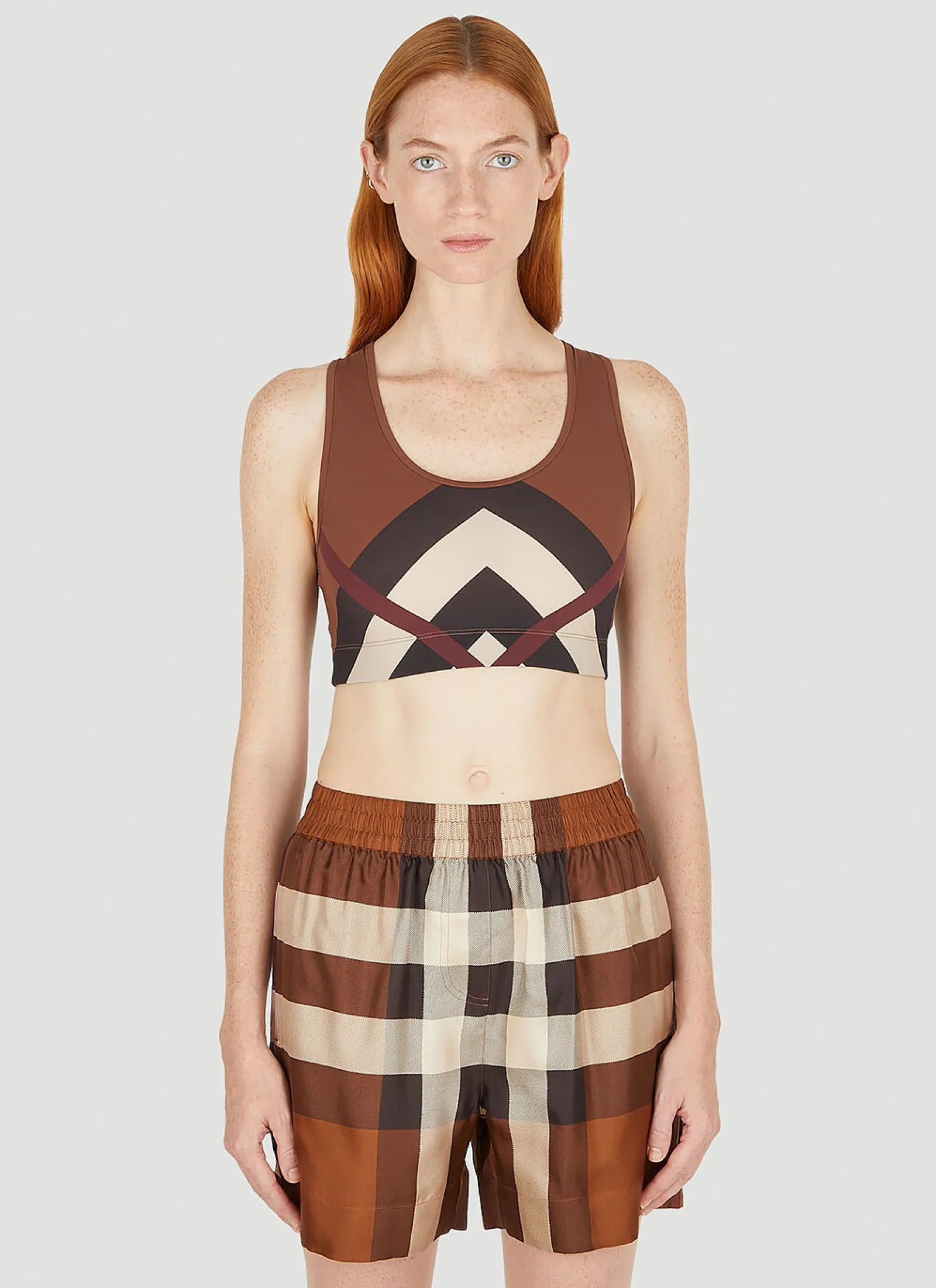 Immy Check Bra Top>Burberry Clearance