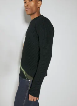Men Lanvin Sweatshirts^Intarsia Wool Knit Sweater