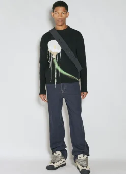 Men Lanvin Sweatshirts^Intarsia Wool Knit Sweater