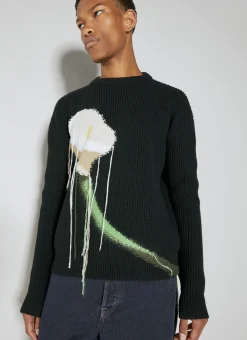 Men Lanvin Sweatshirts^Intarsia Wool Knit Sweater