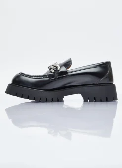 Interlocking G Chain Leather Loafers></noscript>Gucci Best