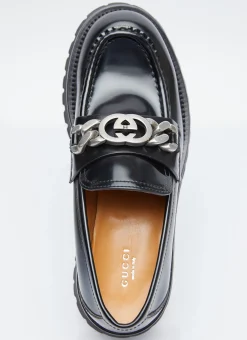 Interlocking G Chain Leather Loafers></noscript>Gucci Best