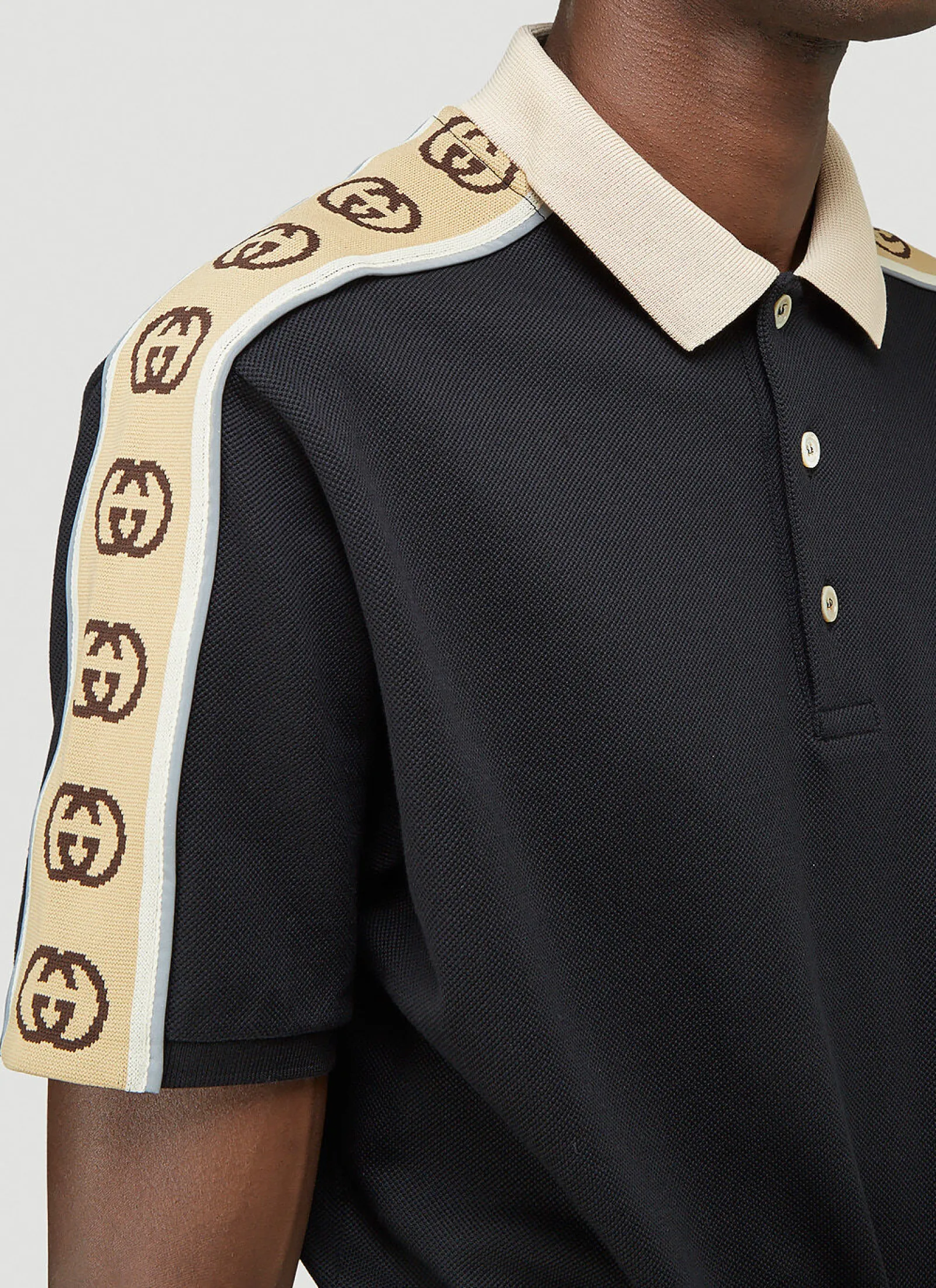 Men Gucci Polo Shirts^Interlocking G Stripe Polo Shirt