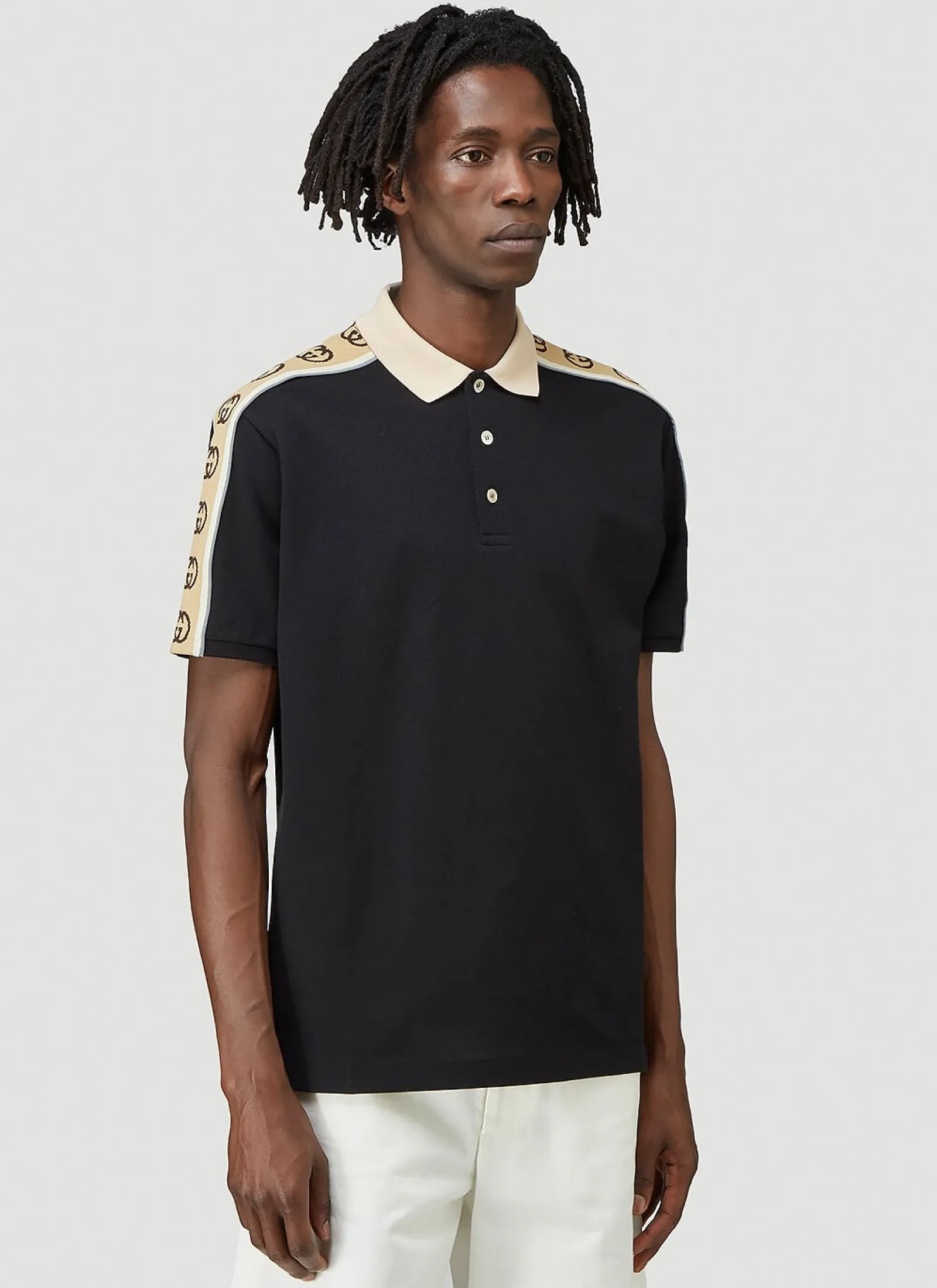 Men Gucci Polo Shirts^Interlocking G Stripe Polo Shirt