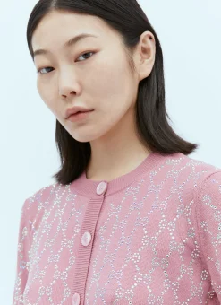 Interlocking Gg Crystal Knit Cardigan>Gucci Sale