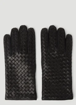Men Bottega Veneta Gloves^Intrecciato Leather Gloves