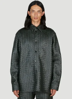 Men Bottega Veneta Shirts^Intrecciato Leather Shirt